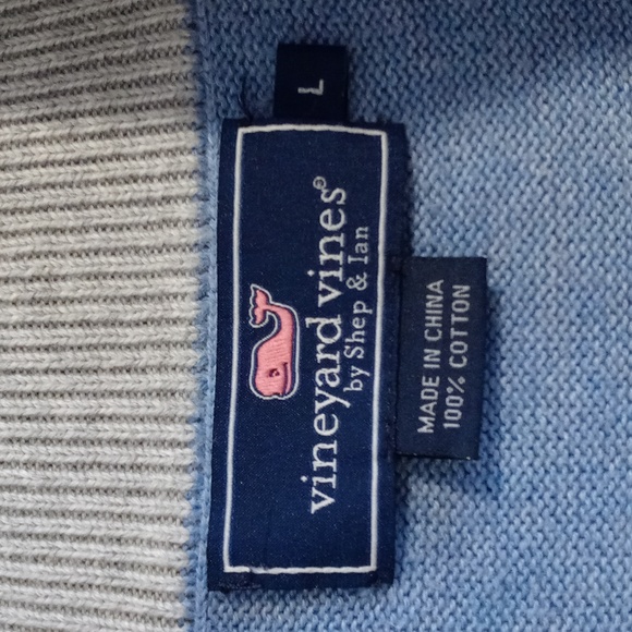 🐳Vineyard Vines🐳 - Blue/Pink Quarter Zip Sweater - Picture 3 of 11